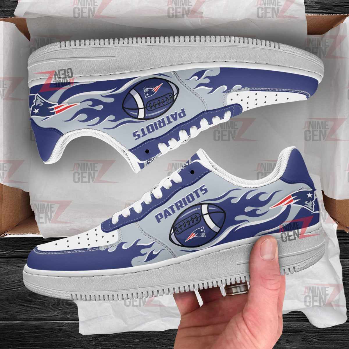 New England Patriots Air Sneakers NFL Custom Sports Shoes
