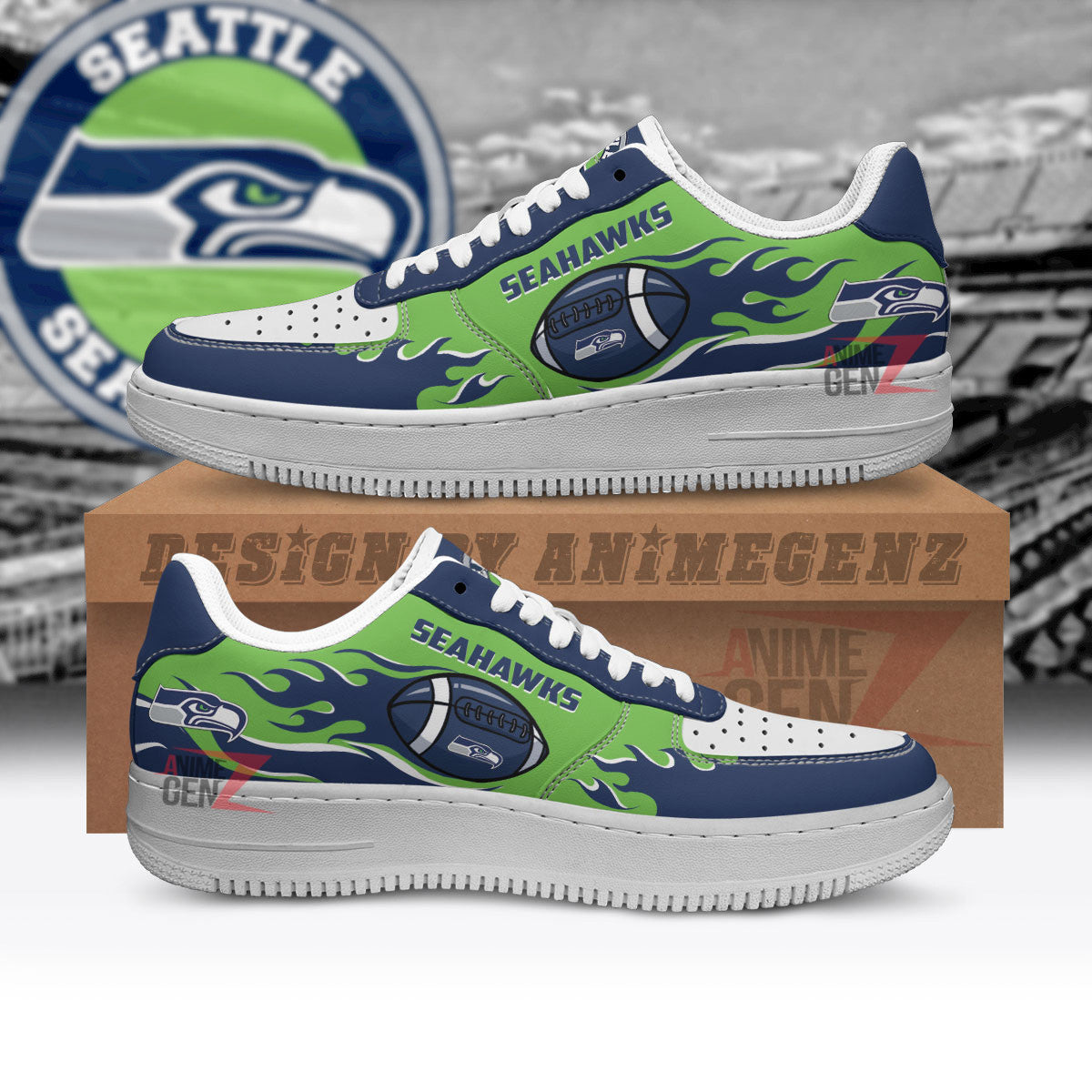 Seattle Seahawks Air Sneakers NFL Custom Sports Shoes