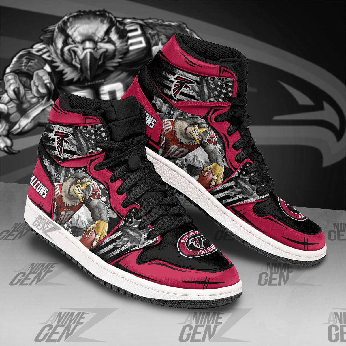 Atlanta Falcons JD Sneakers NFL Custom Sports Shoes