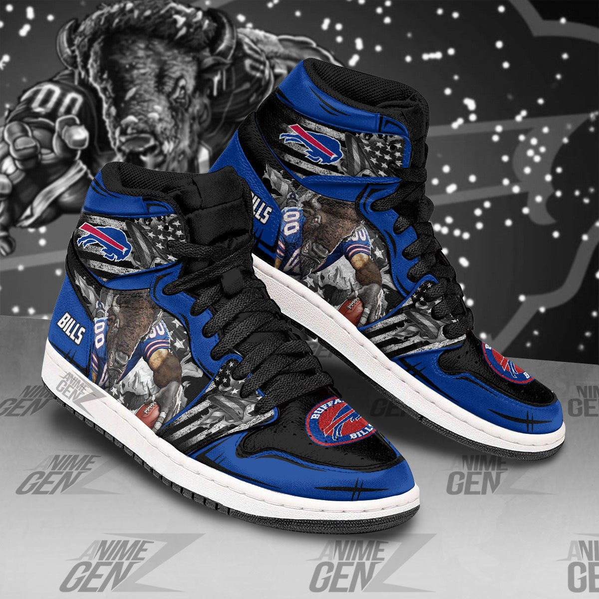 Buffalo Bills JD Sneakers NFL Custom Sports Shoes