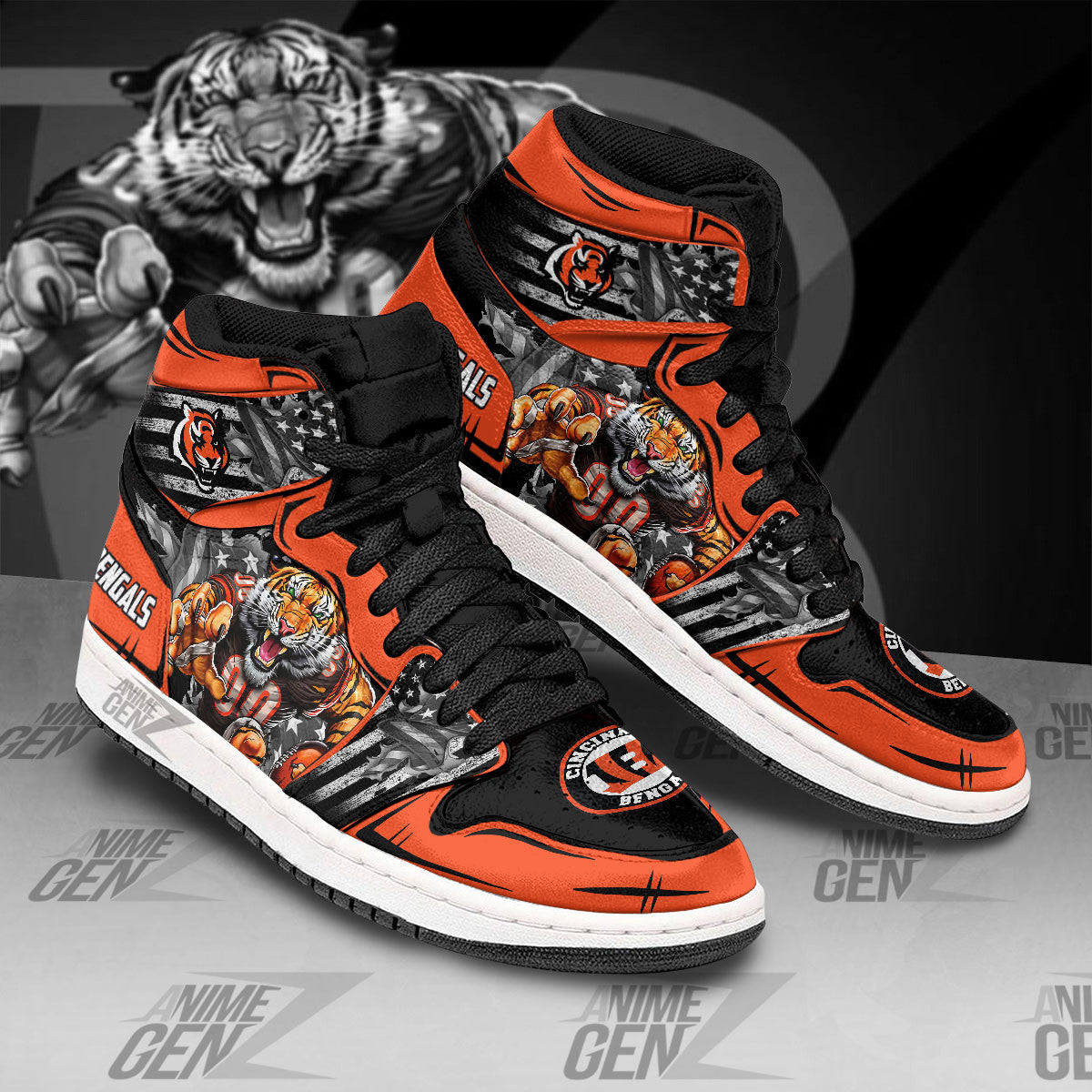 Cincinnati Bengals JD Sneakers NFL Custom Sports Shoes
