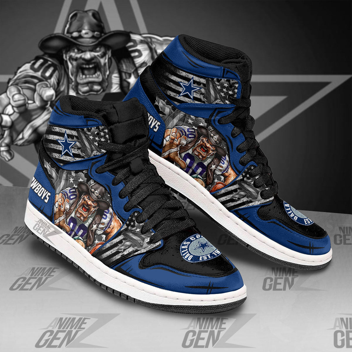 Dallas Cowboys JD Sneakers NFL Custom Sports Shoes