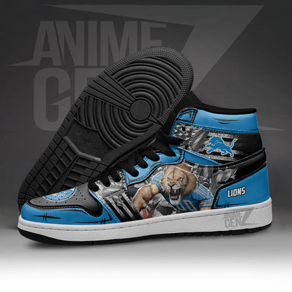 Detroit Lions JD Sneakers NFL Custom Sports Shoes