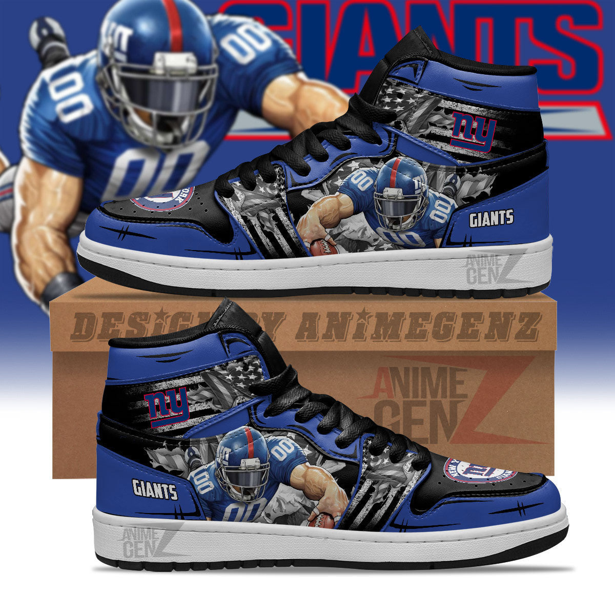 New York Giants JD JD Sneakers NFL Custom Sports Shoes