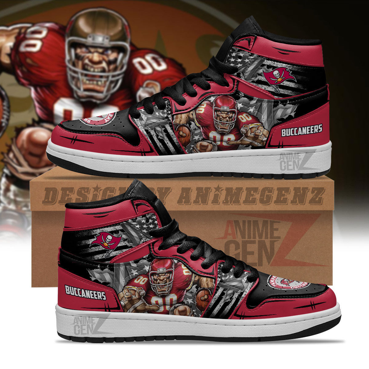 Tampa Bay Buccaneers JD Sneakers NFL Custom Sports Shoes