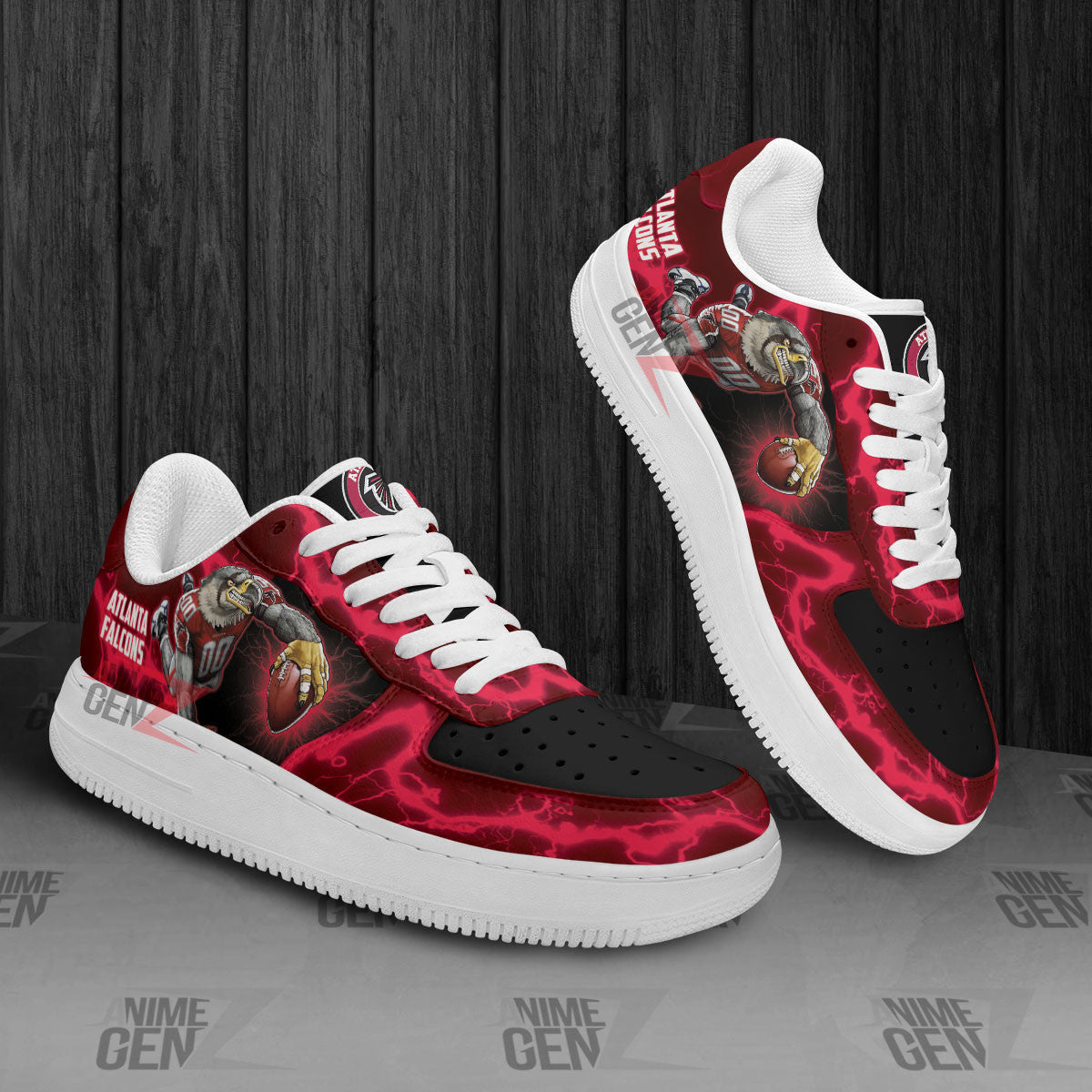 Atlanta Falcons Air Sneakers Mascot Thunder Style Custom NFL Sport Shoes