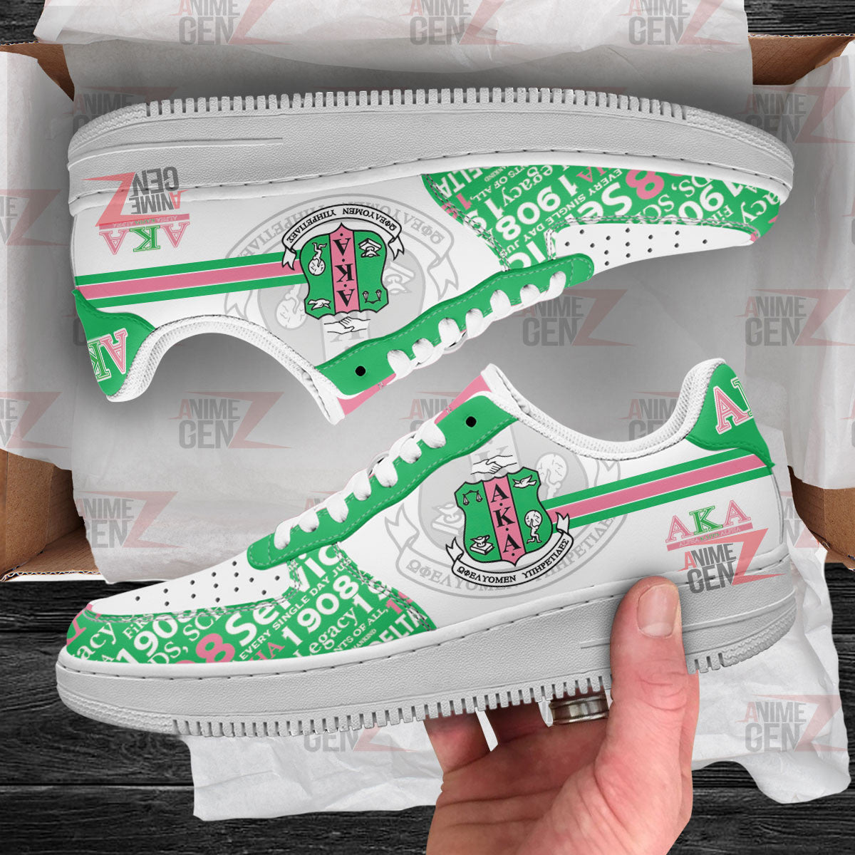 Alpha Kappa Alpha Sororities Air Force Sneakers Custom Shoes