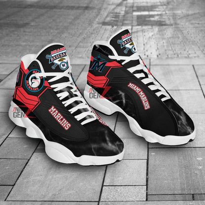 Miami Marlins Air Jordan 13 Sneakers MLB Baseball Custom Sports Shoes