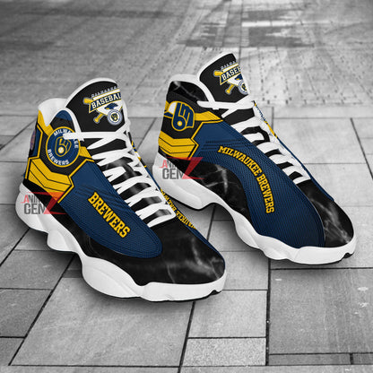 Milwaukee Brewers Air Jordan 13 Sneakers MLB Baseball Custom Sports Shoes