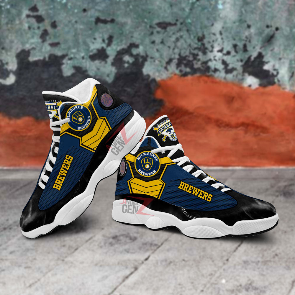 Milwaukee Brewers Air Jordan 13 Sneakers MLB Baseball Custom Sports Shoes