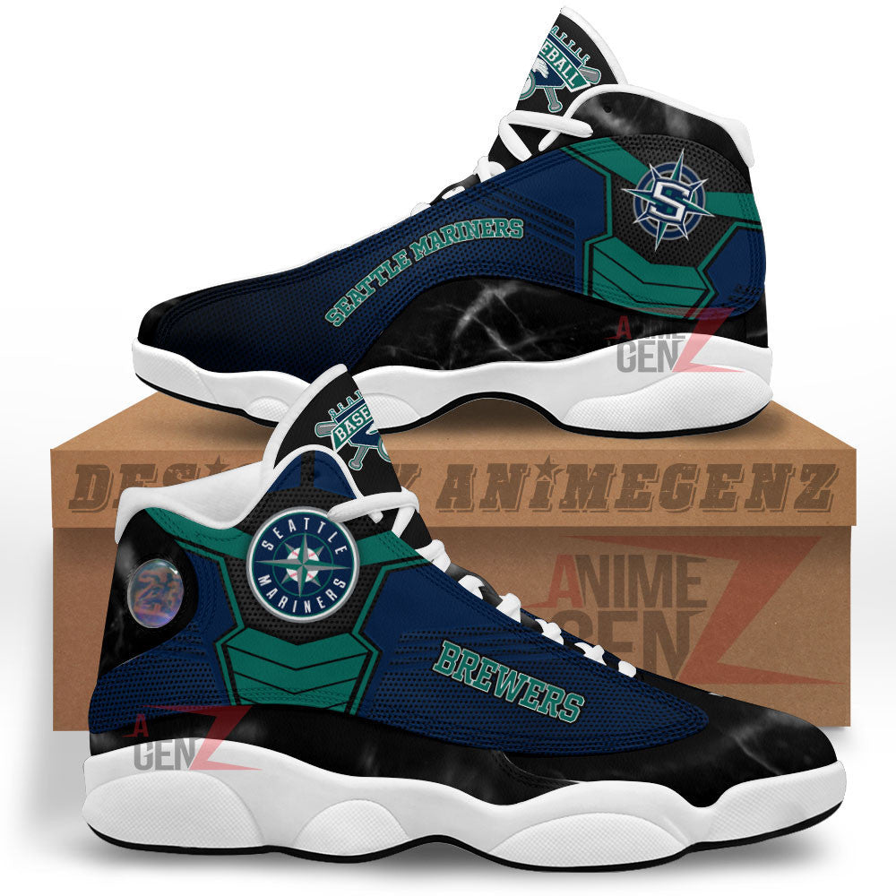 Seattle Mariners Air Jordan 13 Sneakers MLB Baseball Custom Sports Shoes