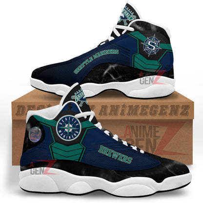 Seattle Mariners Air Jordan 13 Sneakers MLB Baseball Custom Sports Shoes