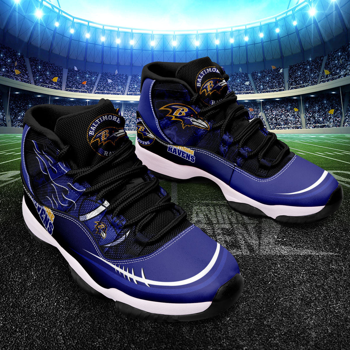 Baltimore Ravens Air Jordan 11 Sneakers NFL Custom Sport Shoes