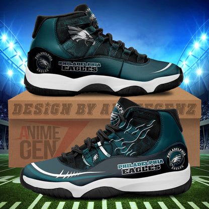 Philadelphia Eagles Air JD11 Sneakers NFL Custom Sport Shoes