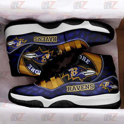 Baltimore Ravens Air Jordan 11 Sneakers NFL Custom Sport Shoes