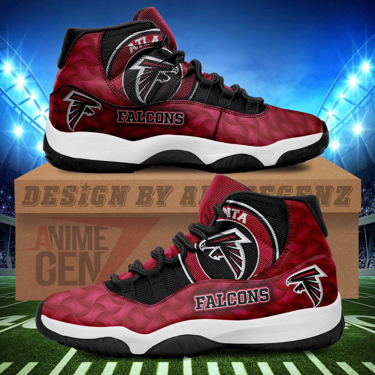Atlanta Falcons Air Jordan 11 Sneakers NFL Custom Sport Shoes