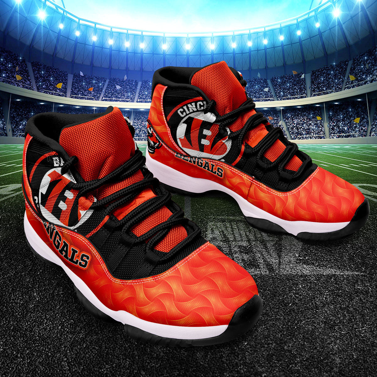 Cincinnati Bengals Air Jordan 11 Sneakers NFL Custom Sport Shoes