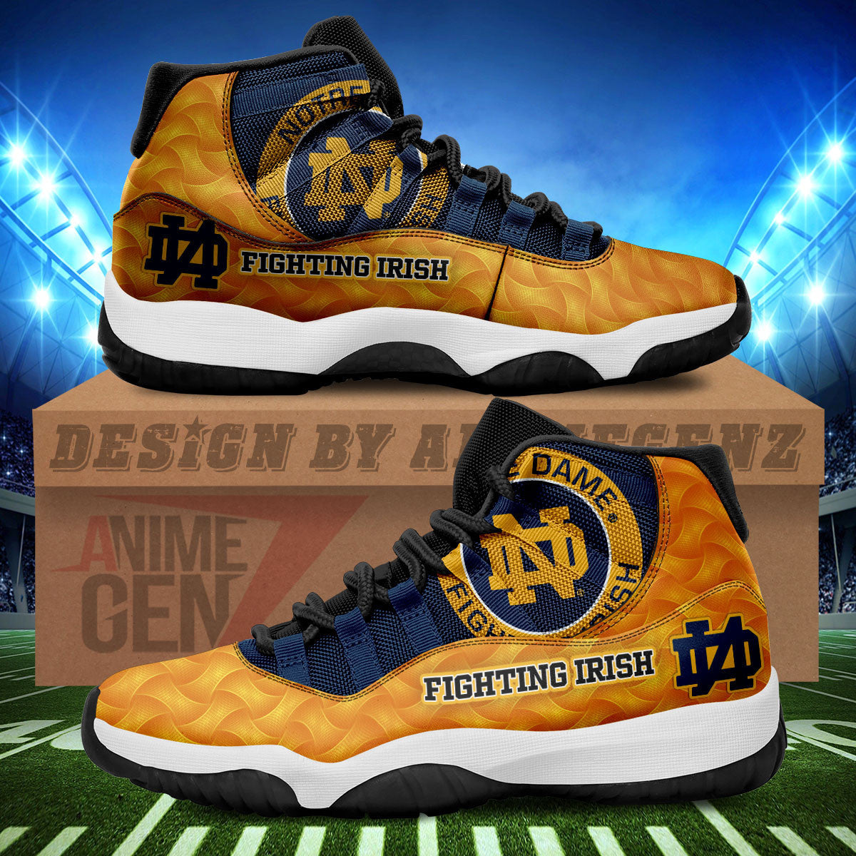 Notre Dame Fighting Irish Air Jordan 11 Sneakers NFL Custom Sport Shoes
