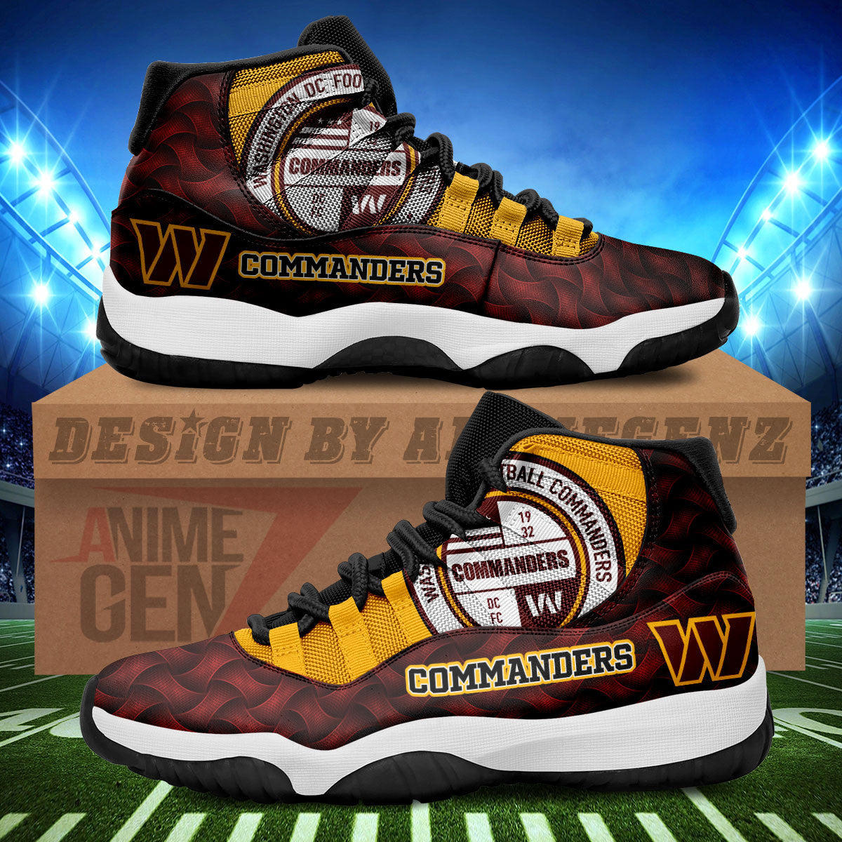 Washington Commanders Air Jordan 11 Sneakers NFL Custom Sport Shoes