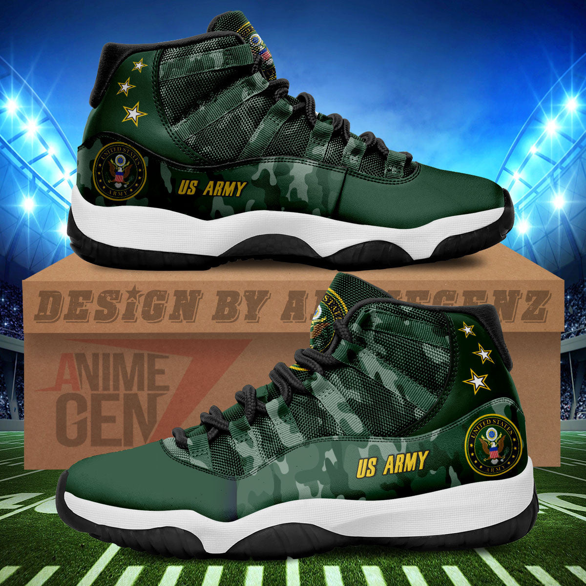 US Army Air Jordan 11 US Armed Force Custom Shoes