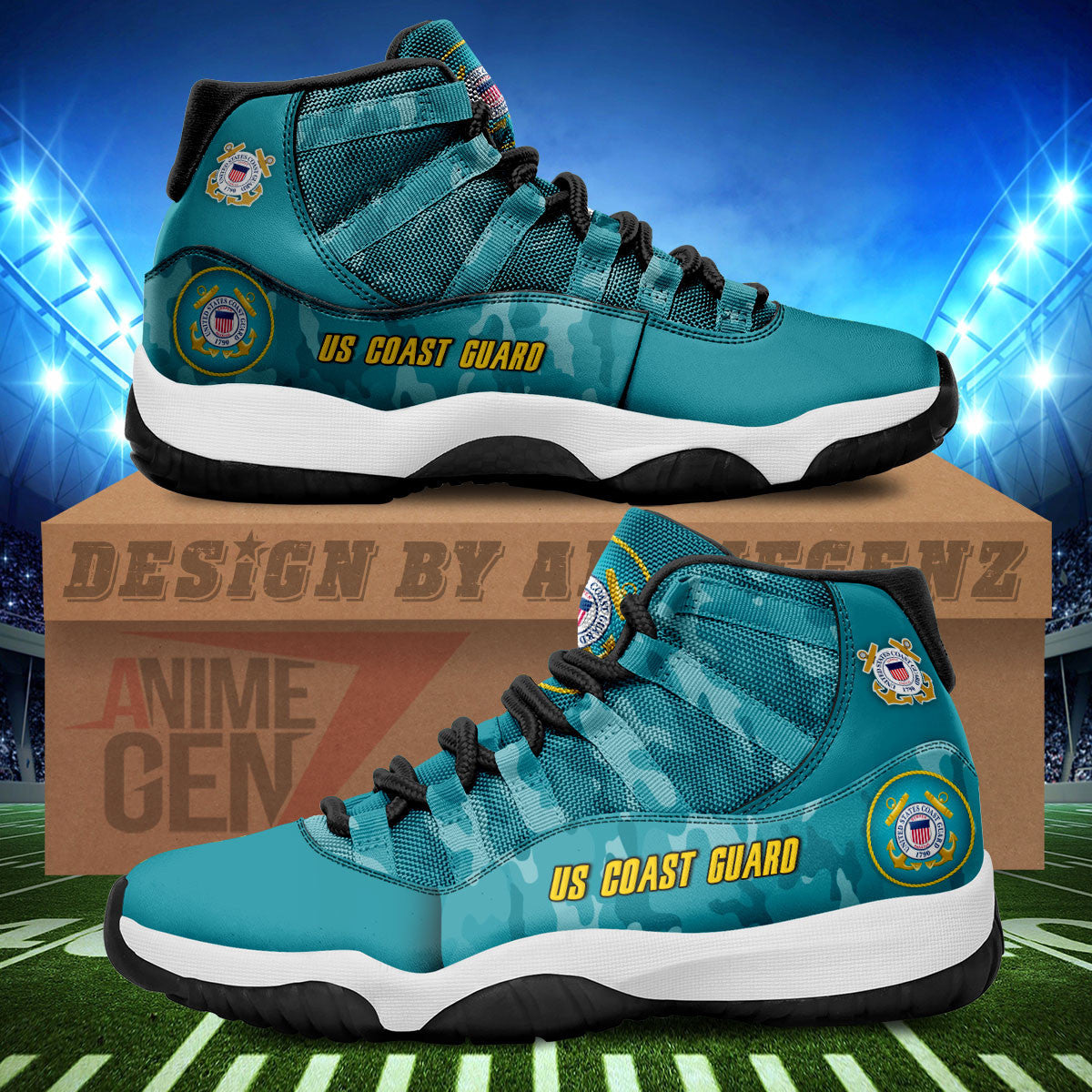 US Coast Guard Air Jordan 11 US Armed Force Custom Shoes