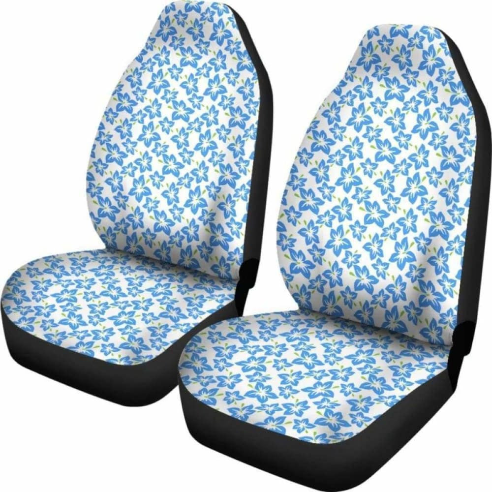 Blue Tropical Flowers Seat Covers
