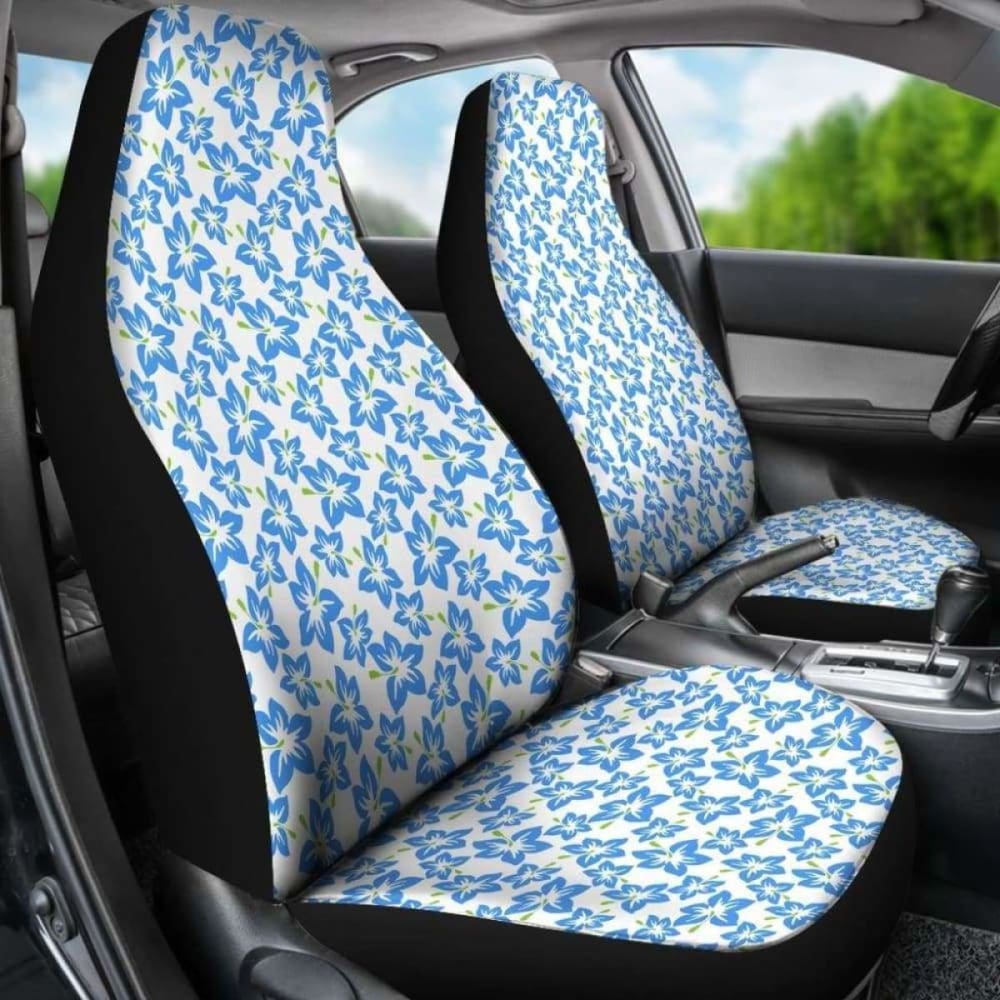 Blue Tropical Flowers Seat Covers
