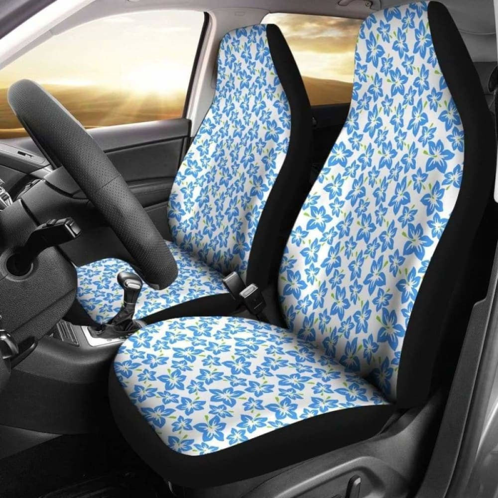 Blue Tropical Flowers Seat Covers