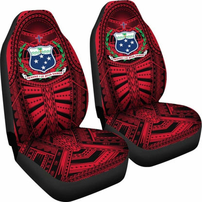 Samoa Car Seat Covers - Samoa Coat Of Arms Polynesian Multiple Red -