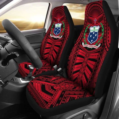 Samoa Car Seat Covers - Samoa Coat Of Arms Polynesian Multiple Red -
