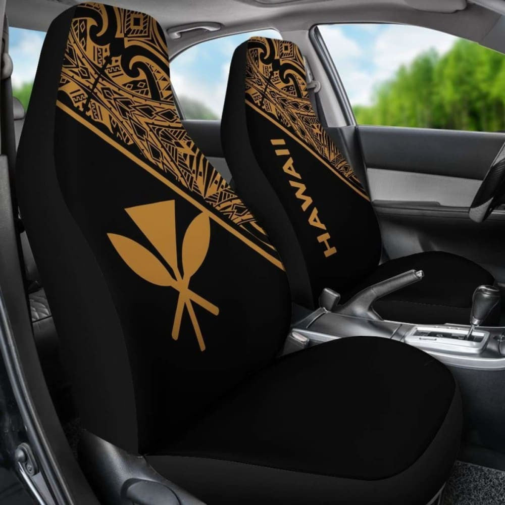 Polynesian Hawaii Kanaka Maoli Car Seat Covers Curve Gold
