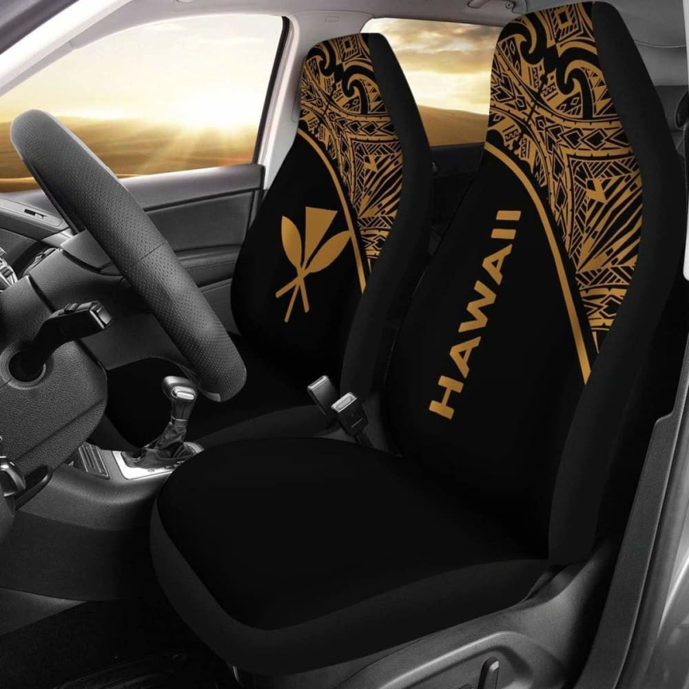 Polynesian Hawaii Kanaka Maoli Car Seat Covers Curve Gold