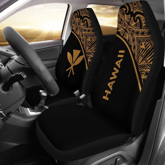 Polynesian Hawaii Kanaka Maoli Car Seat Covers Curve Gold