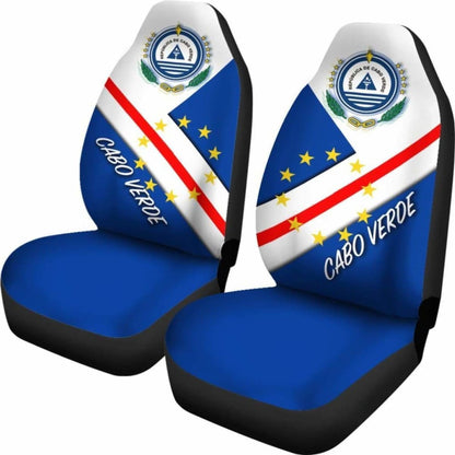 Cabo Verde Car Seat Cover - Cabo Verde Flag And Coat Of Arms -
