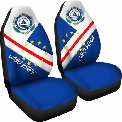 Cabo Verde Car Seat Cover - Cabo Verde Flag And Coat Of Arms -