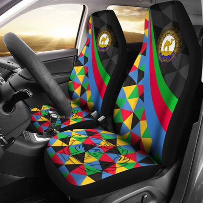 Eritrea Car Seat Covers  - Eritrea Coat Of Arms With Flag Color -