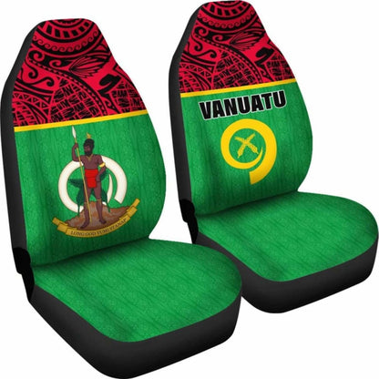 Vanuatu Car Seat Covers - Vanuatu Flag Coat Of Arms Melanesian Style -