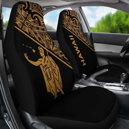 Polynesian Hawaii Kamehameha King Car Seat Covers Curve Gold