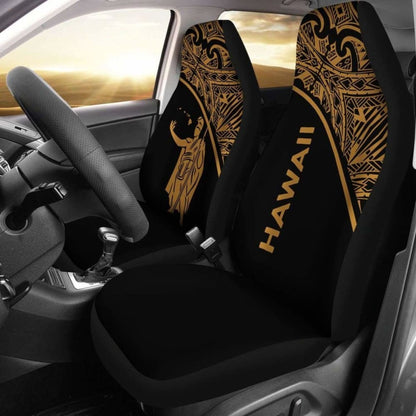 Polynesian Hawaii Kamehameha King Car Seat Covers Curve Gold