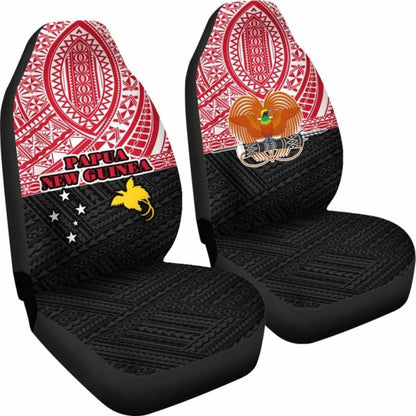 Papua New Guinea Car Seat Covers - Papua New Guinea Flag Coat Of Arms Polynesian Design -