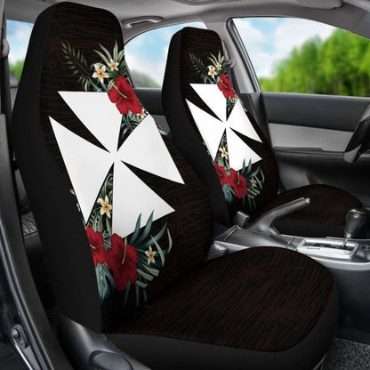 Wallis And Futuna Car Seat Covers - Wallis And Futuna Coat Of Arms Hibiscus - Amazing