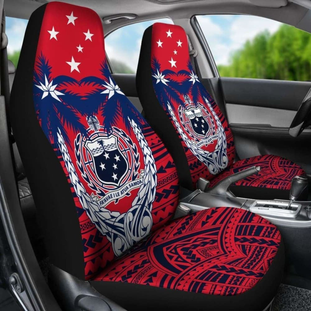 Samoa Car Seat Covers - Samoa Flag Coat Of Arms Coconut Tree - Amazing