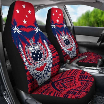Samoa Car Seat Covers - Samoa Flag Coat Of Arms Coconut Tree - Amazing