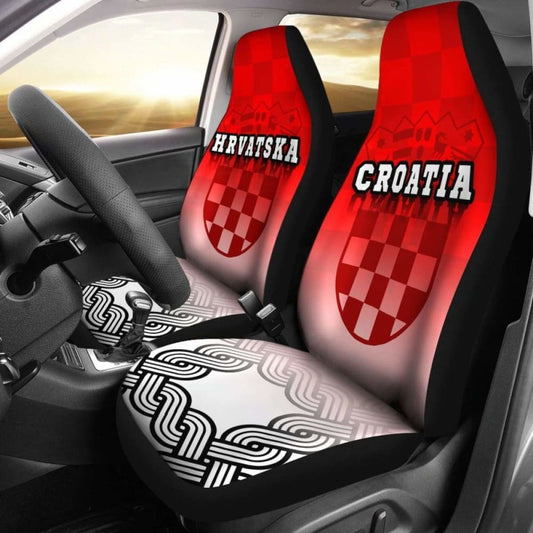 Croatia Car Seat Covers - Croatian Wattle Coat Of Arms -