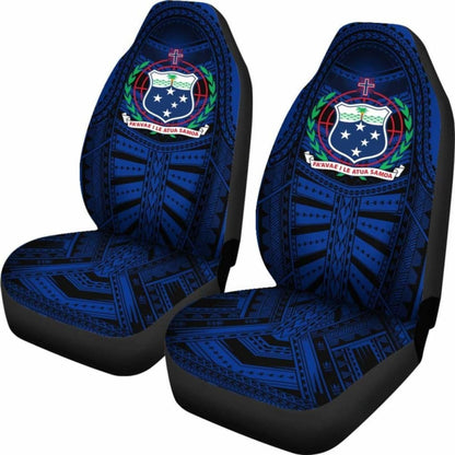 Samoa Car Seat Covers - Samoa Coat Of Arms Polynesian Multiple Blue -