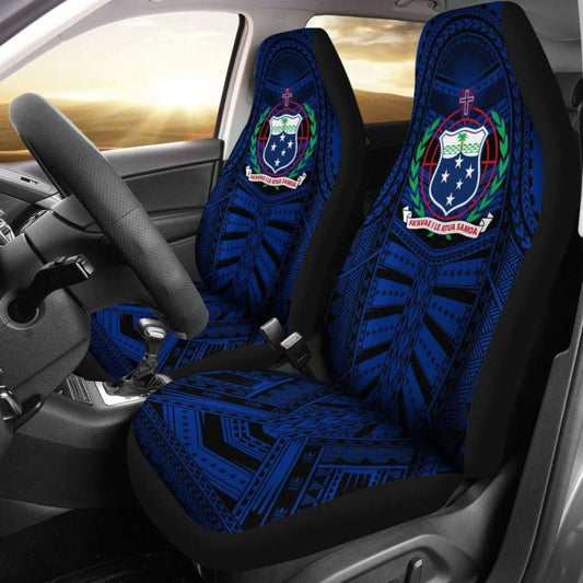 Samoa Car Seat Covers - Samoa Coat Of Arms Polynesian Multiple Blue -