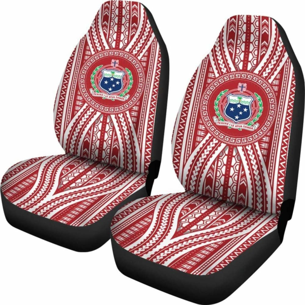 Samoa Car Seat Covers - Samoa Coat Of Arms Red Version -