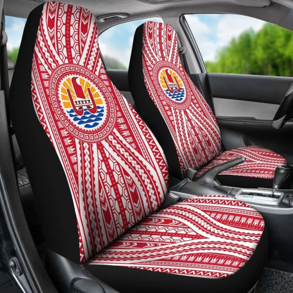 French Polynesia Car Seat Cover - French Polynesia Coat Of Arms -