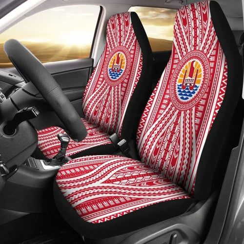 French Polynesia Car Seat Cover - French Polynesia Coat Of Arms -