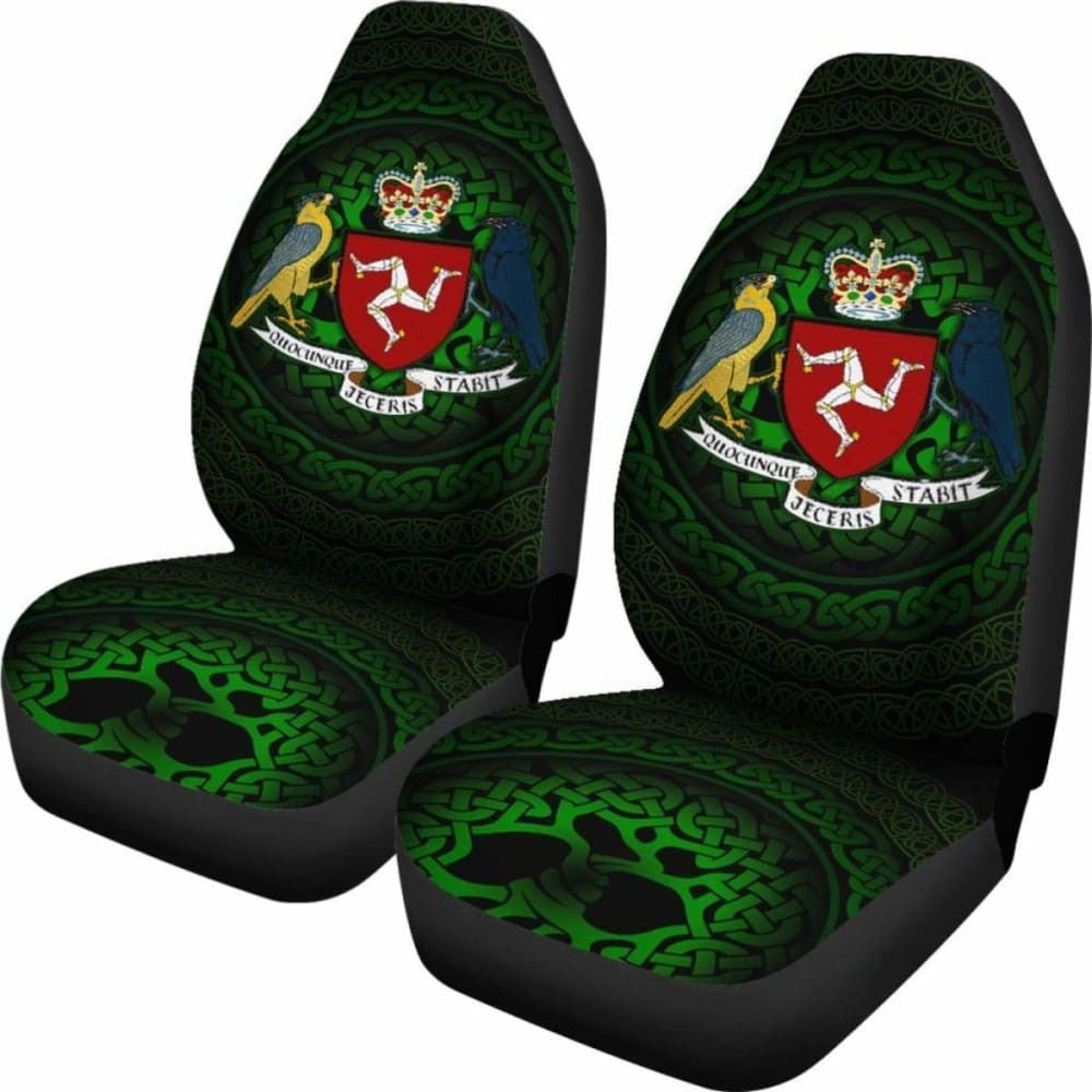 Celtic Car Seat Covers - Isle Of Man Celtic Coat Of Arms -